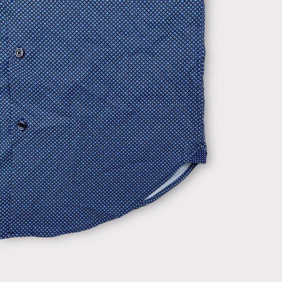 W.R.K Work Rest Karma Men's Small Medallion 4 Way Stretch Button Shirt Blue - Picture 7 of 14